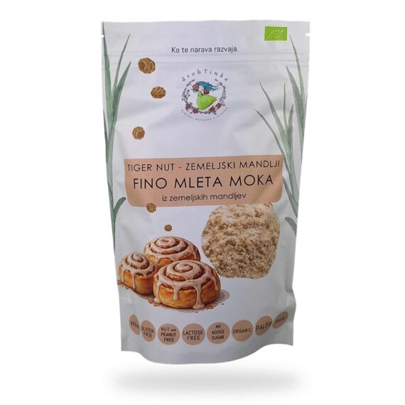 moka-zemeljski mandelj_web Presna ekološka moka iz zemeljskih mandljev, fino mleta, drobTinka, 400 g