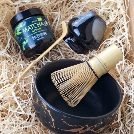 Darilni paket Matcha - črna z zlatim vzorcem